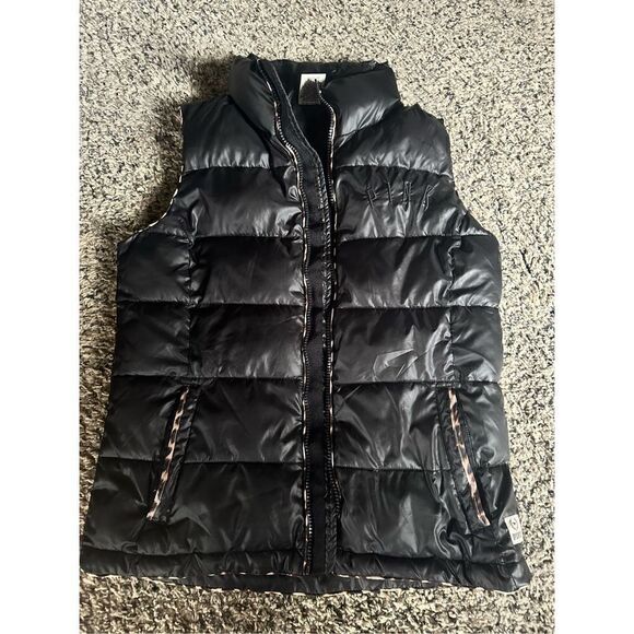Victoria secretsPink , puffer vest jacket with animal print trim and zip up pock - Picture 2 of 15